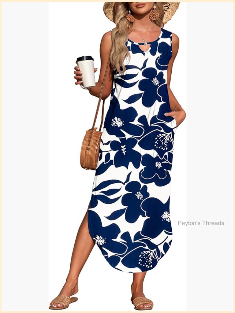 Sleeveless Loose Long Maxi Dress With Pockets Side Split